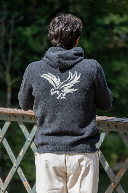 Eagle Hoodie-Artistic Tattoo-Anthracite Grey-unisex