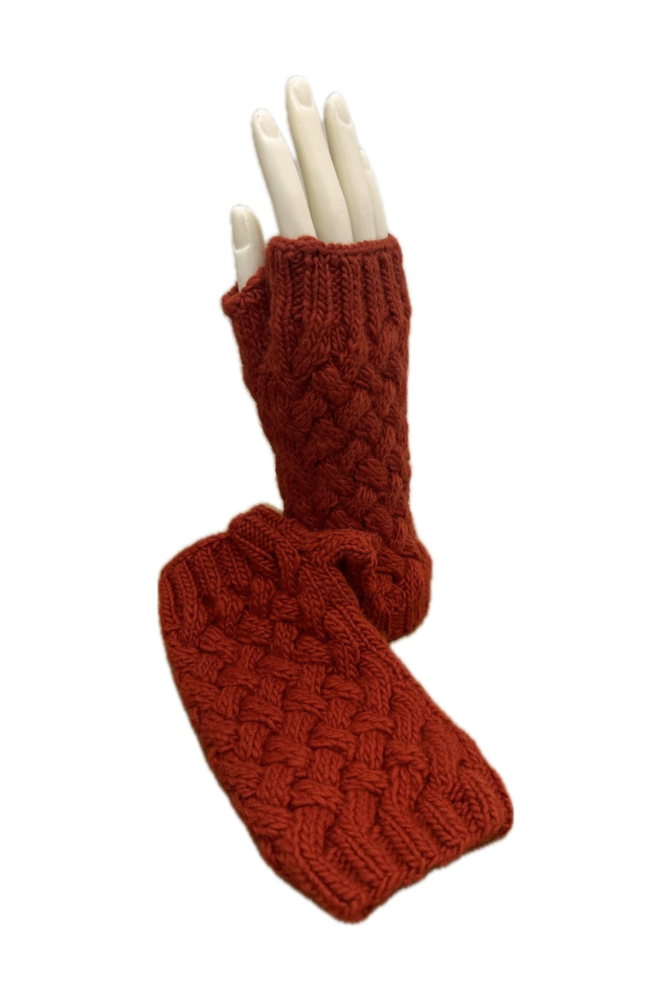 Merino Hand-Knitted Wool Gloves - Thick
