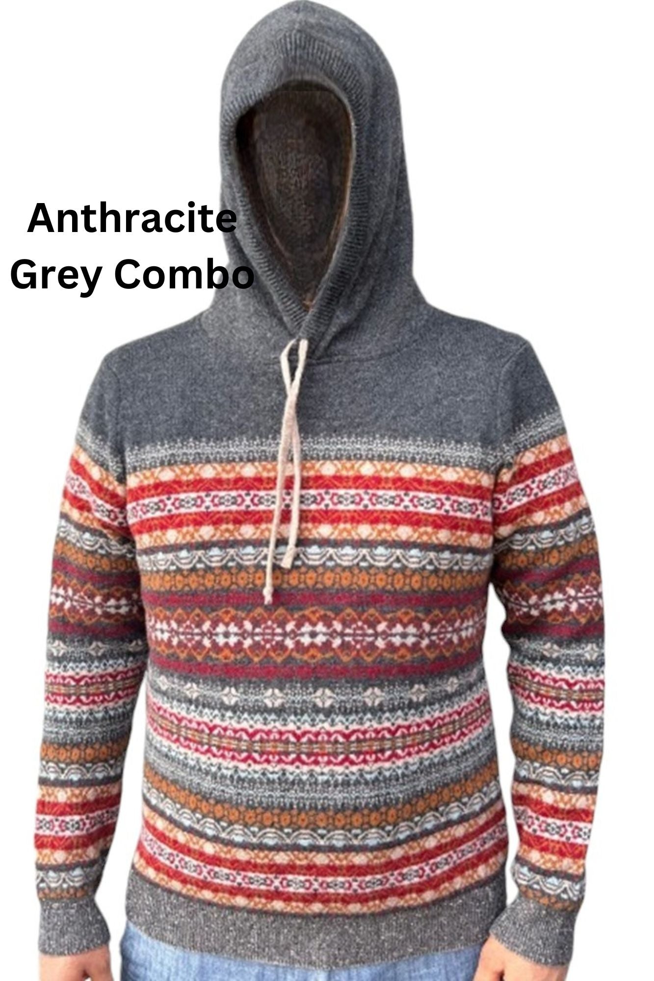 Horizontal Multi Color with Solid Yoke Hoodie