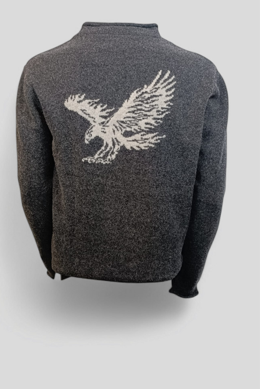 Eagle pullover-Artistic Tattoo-Anthracite-Grey-Eagle at the back