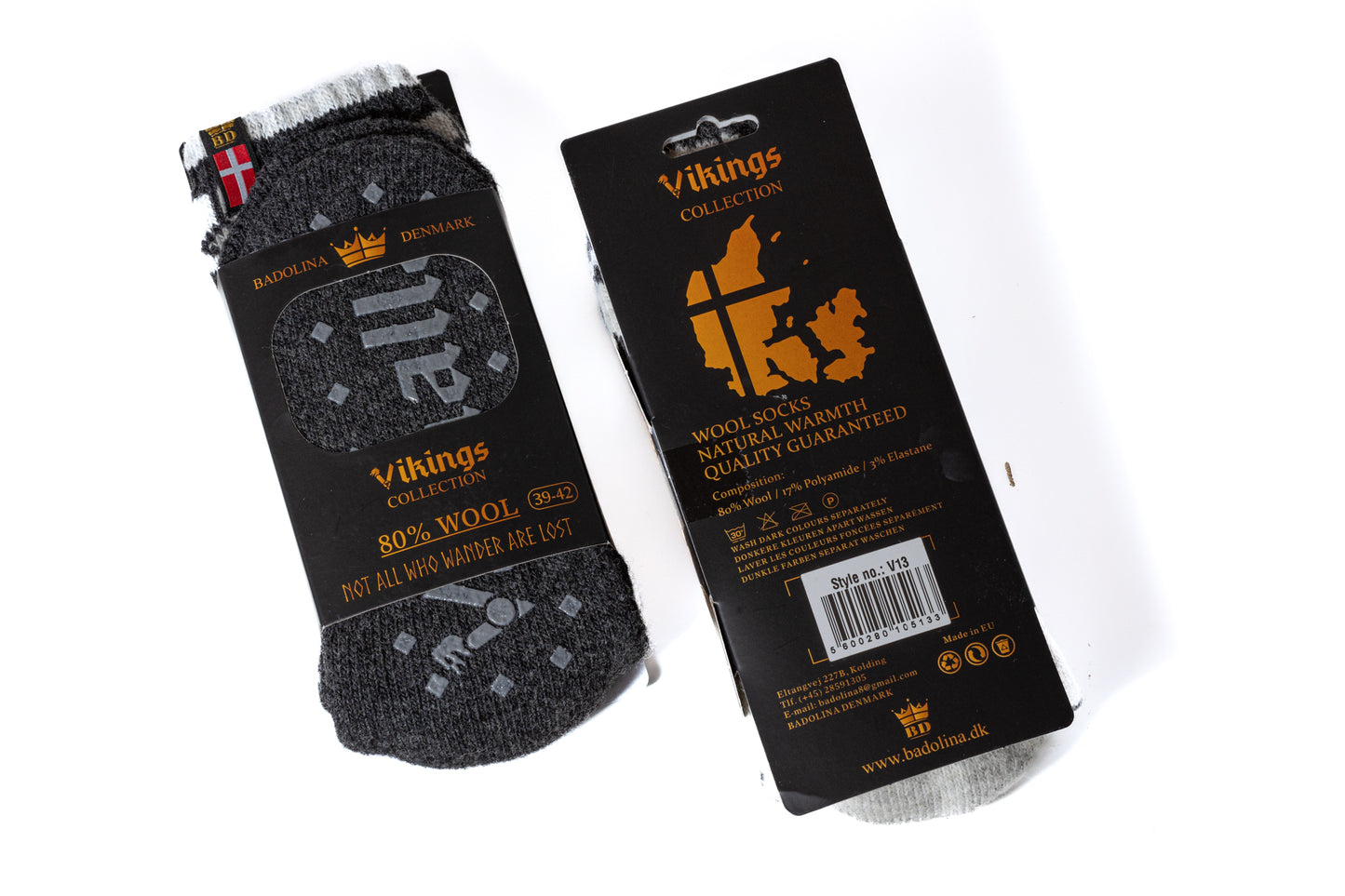 Valhalla with text, Anti-Slip Viking Socks