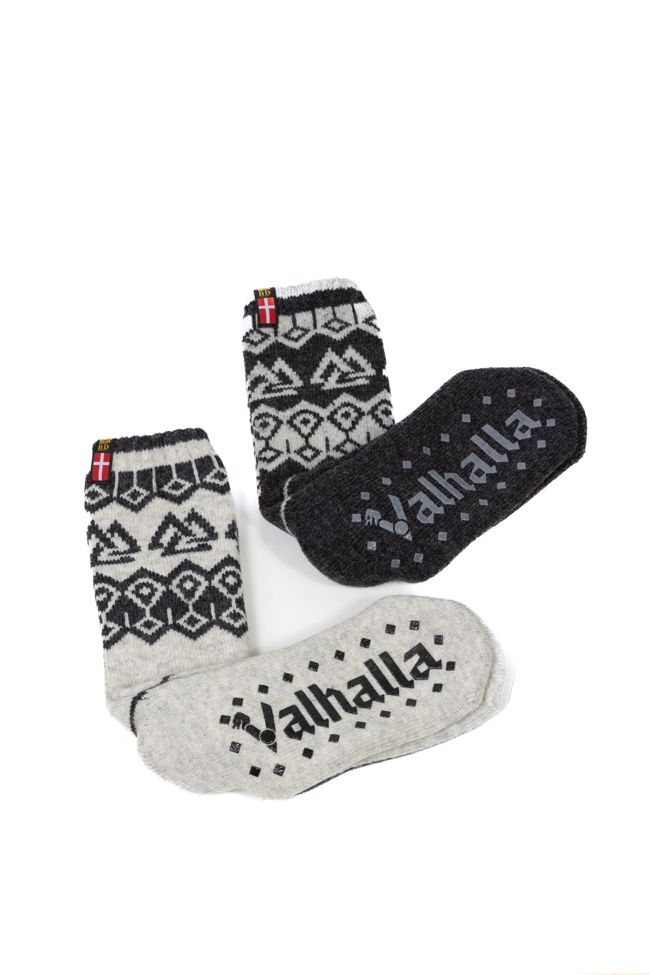 Valhalla with text, Anti-Slip Viking Socks