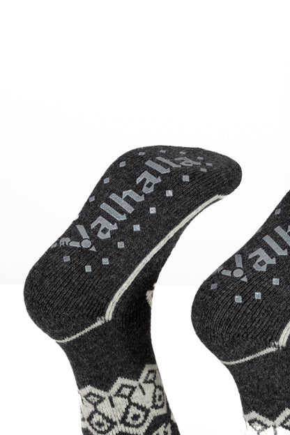 Valhalla with text, Anti-Slip Viking Socks